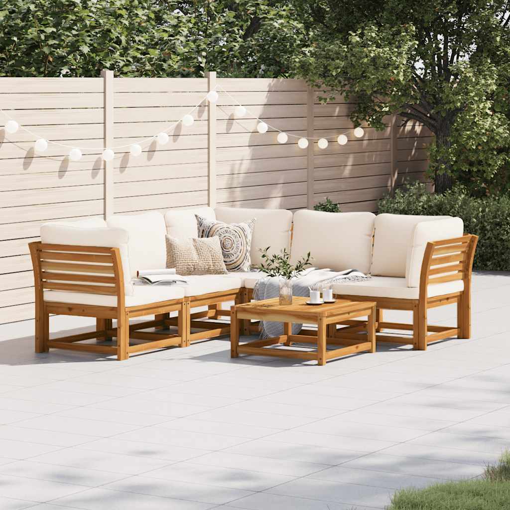 vidaXL Set mobilier grădină cu perne, 6 piese, lemn masiv acacia