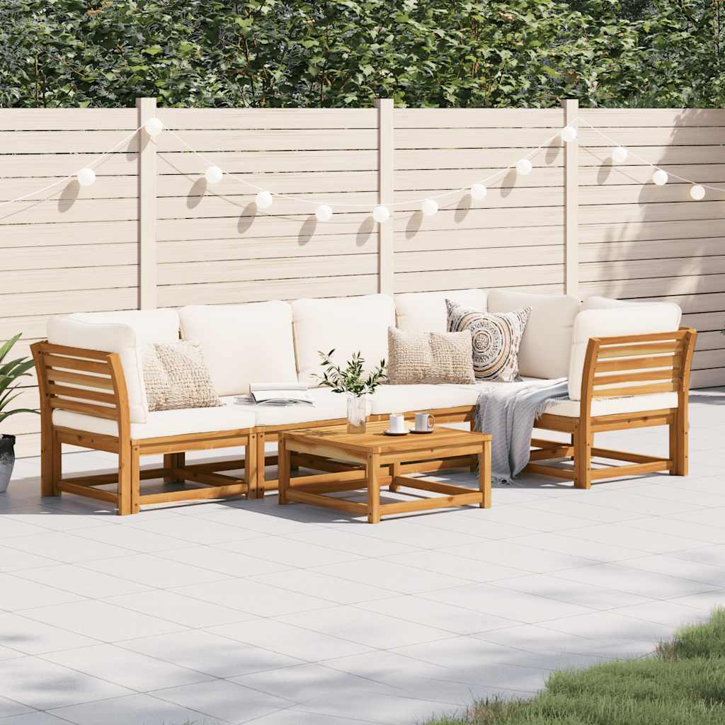 vidaXL Set mobilier grădină cu perne, 6 piese, lemn masiv acacia