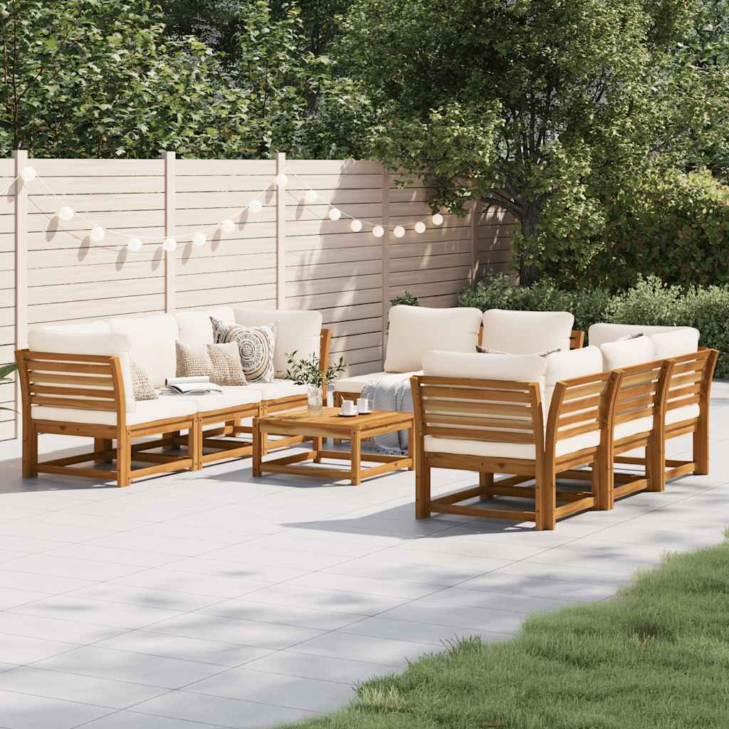 vidaXL Set mobilier grădină cu perne, 9 piese, lemn masiv acacia