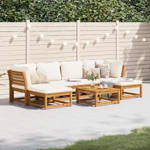 7dílná zahradní sedací souprava s poduškami masivní akácie - obrázek 1