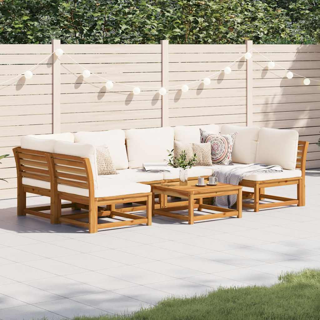 vidaXL Set mobilier grădină cu perne, 7 piese, lemn masiv acacia