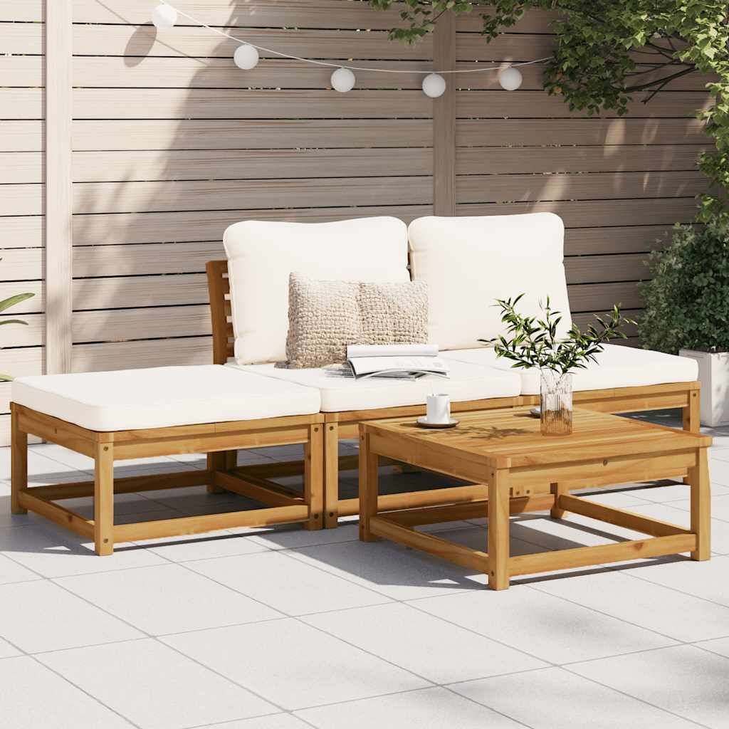 vidaXL Set mobilier de grădină cu perne, 4 piese, lemn masiv de acacia