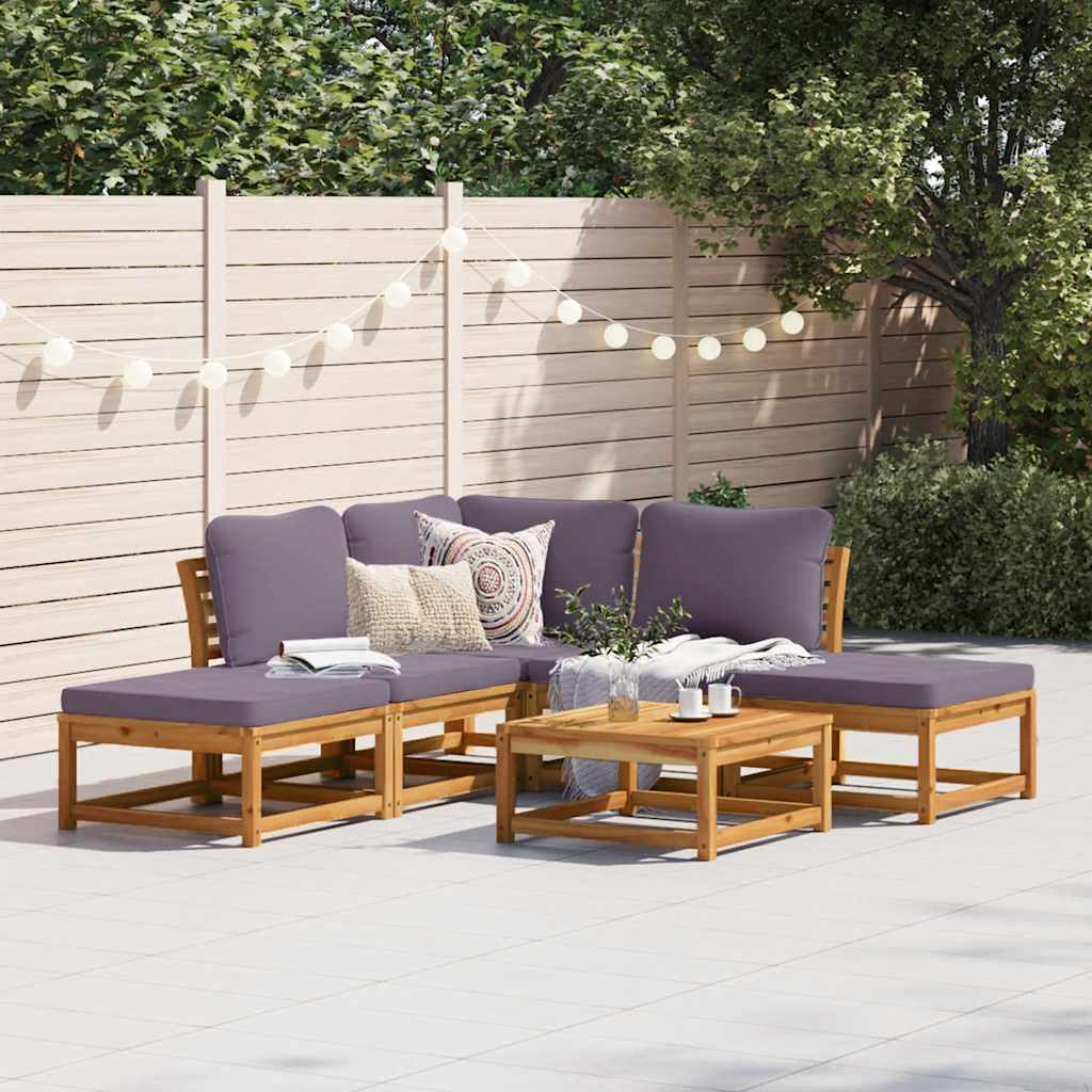 vidaXL Set mobilier grădină cu perne, 6 piese, lemn masiv acacia