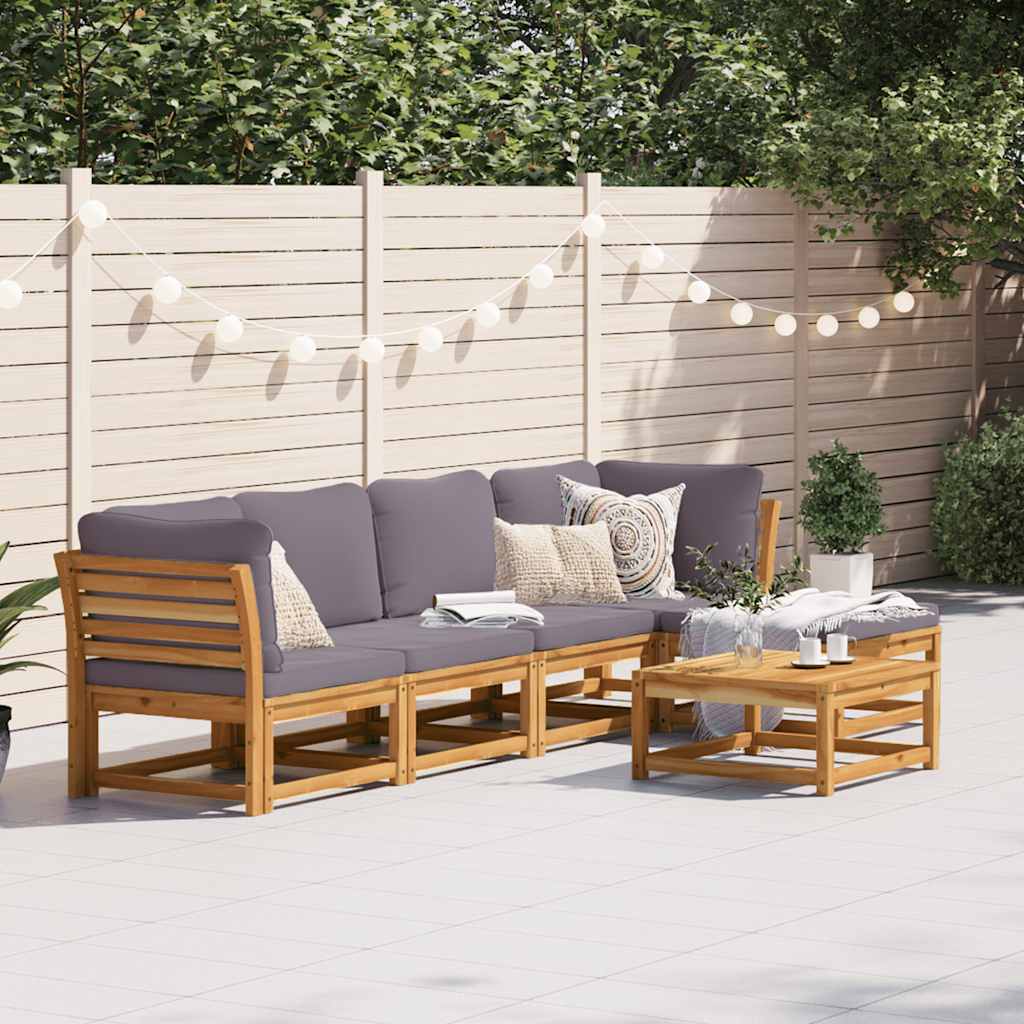 vidaXL Set mobilier grădină cu perne, 6 piese, lemn masiv acacia