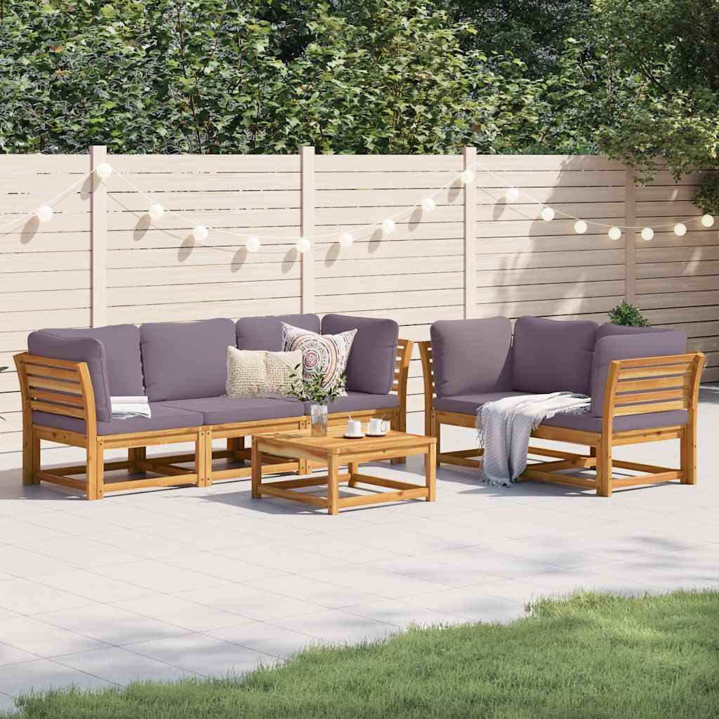 vidaXL Set mobilier grădină cu perne, 6 piese, lemn masiv acacia