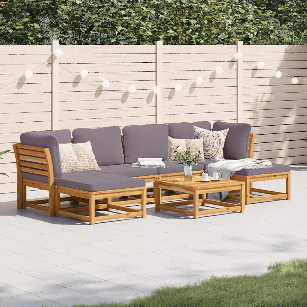 vidaXL Set mobilier grădină cu perne, 7 piese, lemn masiv acacia
