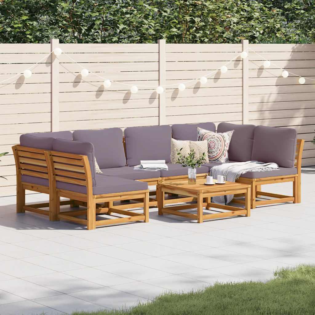 vidaXL Set mobilier grădină cu perne, 7 piese, lemn masiv acacia