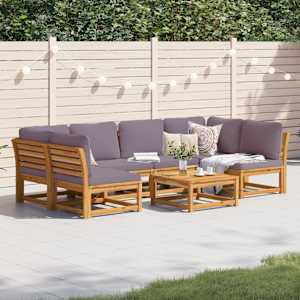 Vrtna sedežna garnitura 7-delna z blazinami trden akacijev les