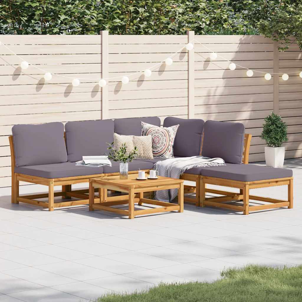 vidaXL Set mobilier grădină cu perne, 6 piese, lemn masiv acacia