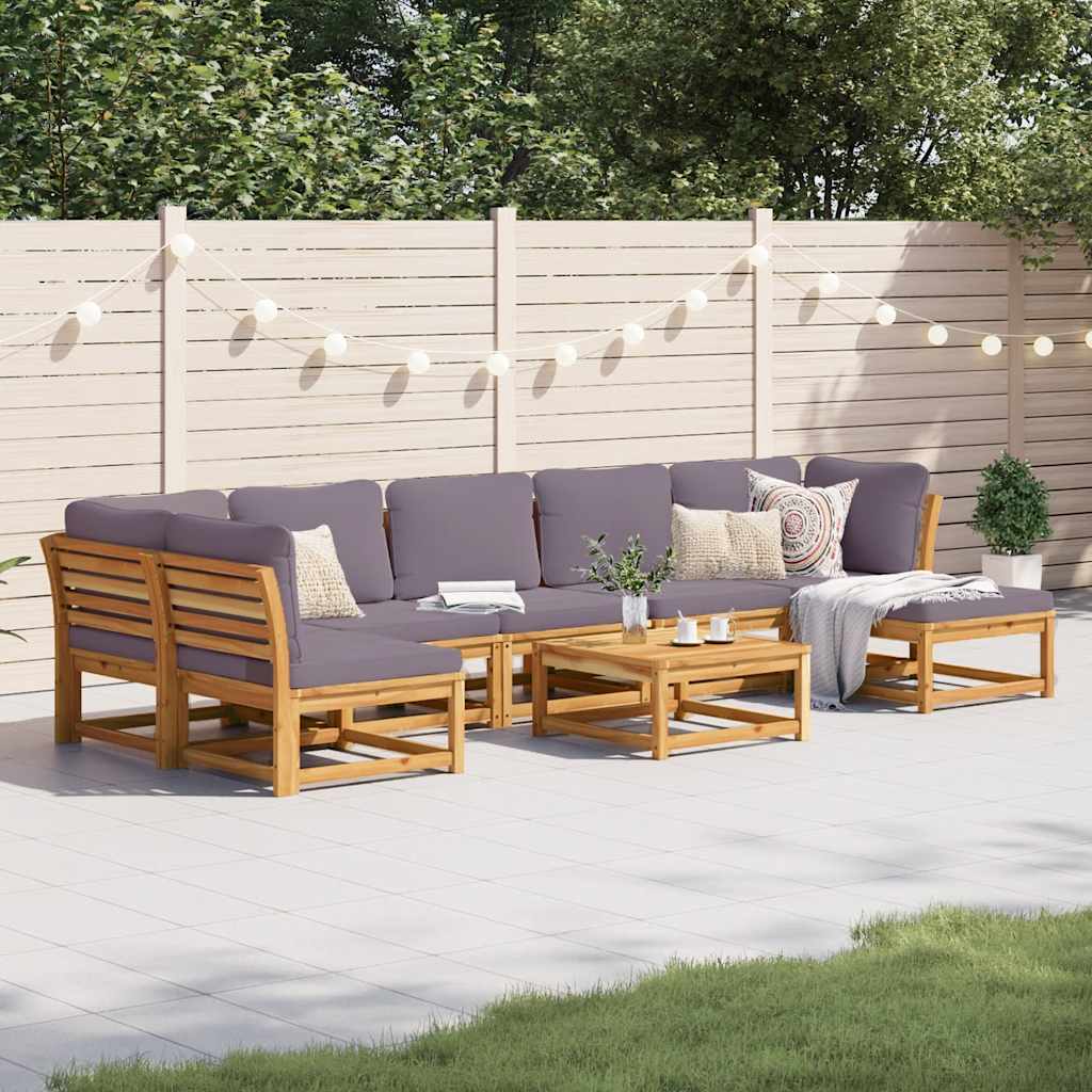 vidaXL Set mobilier grădină cu perne, 8 piese, lemn masiv acacia