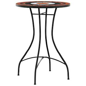 Mozaikový bistro set terakotový a bílý železo a keramika - obrázek 3