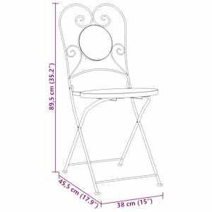 Mozaikový bistro set terakotový a bílý železo a keramika - obrázek 15
