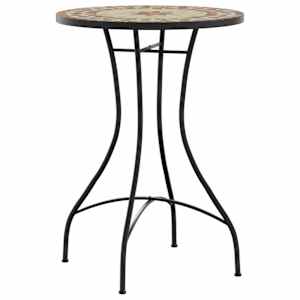 Mozaikový bistro set terakotový a bílý železo a keramika - obrázek 3