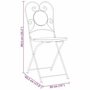 Mozaikový bistro set terakotový a bílý železo a keramika - obrázek 15