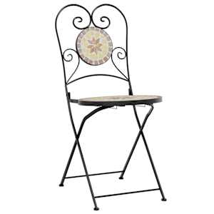 Mozaikový bistro set terakotový a bílý železo a keramika - obrázek 4