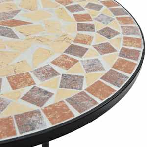 Mozaikový bistro set terakotový a bílý železo a keramika - obrázek 7
