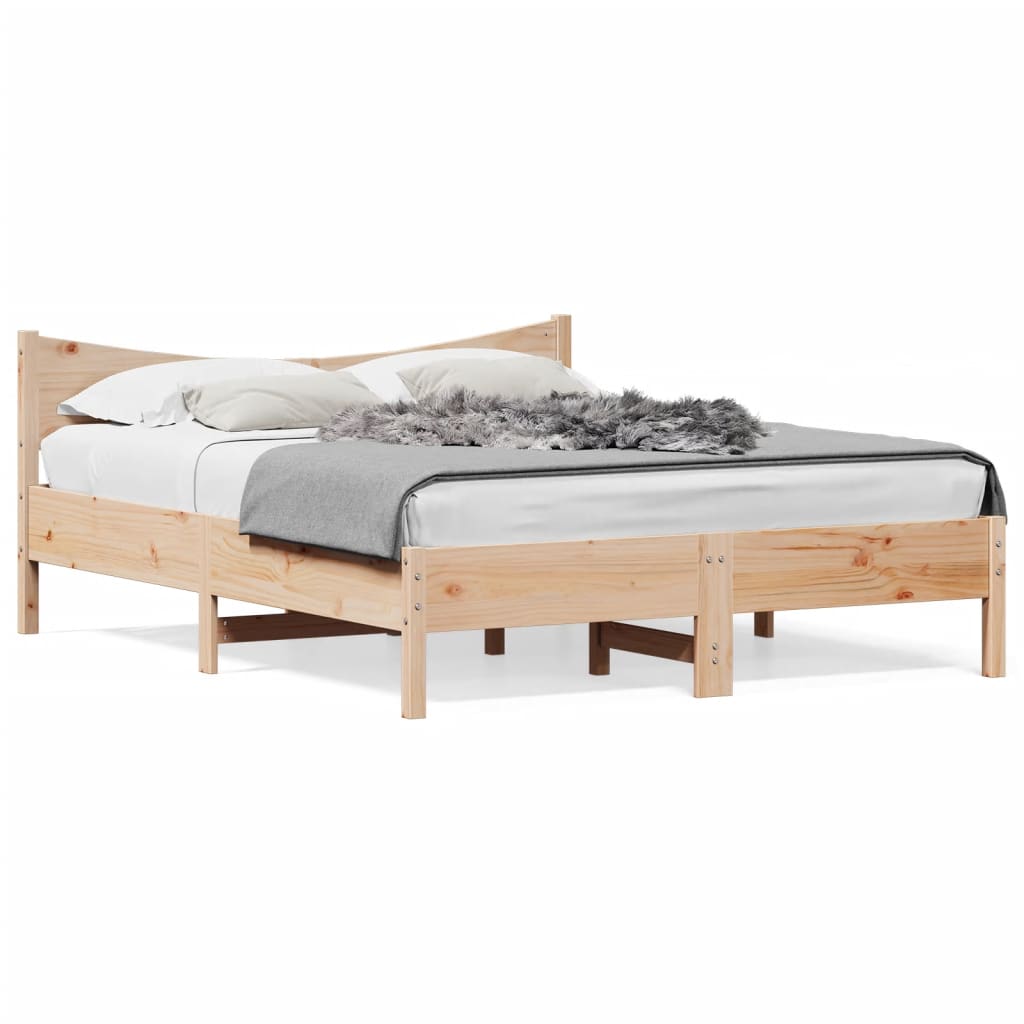 Rám postele s čelem 160 x 200 cm masivní borové dřevo