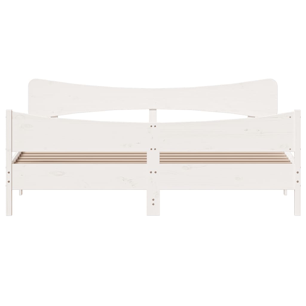 vidaXL Bedframe zonder matras massief grenenhout wit 180x200 cm, foto 4