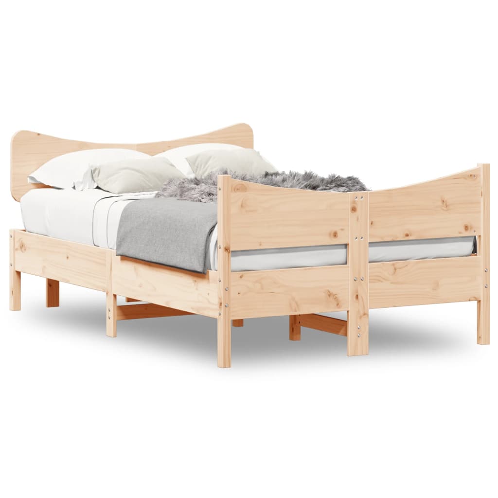 vidaXL Bedframe zonder matras massief grenenhout 120x190 cm bruin, foto 3
