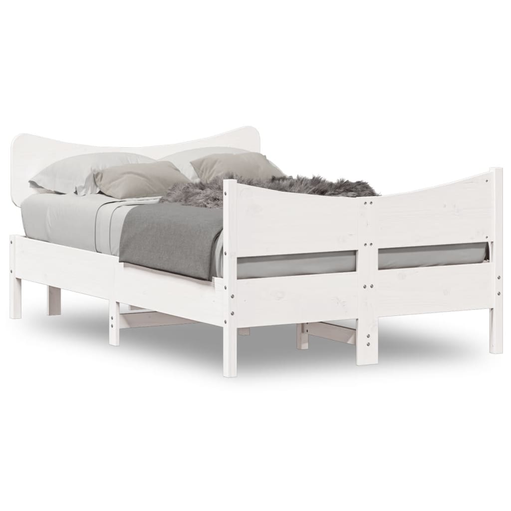 vidaXL Bedframe zonder matras massief grenenhout wit 120x190 cm, foto 3