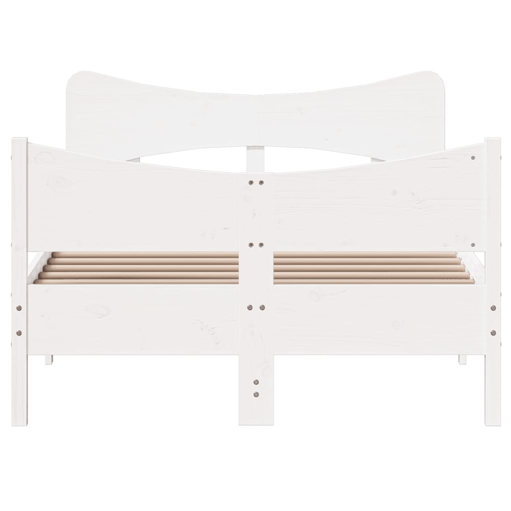 vidaXL Bedframe zonder matras massief grenenhout wit 120x190 cm, foto 4