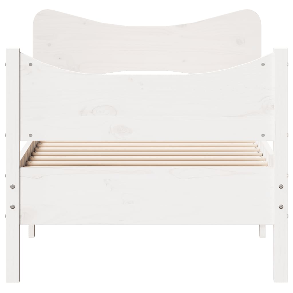 vidaXL Bedframe zonder matras massief grenenhout wit 75x190 cm, foto 4