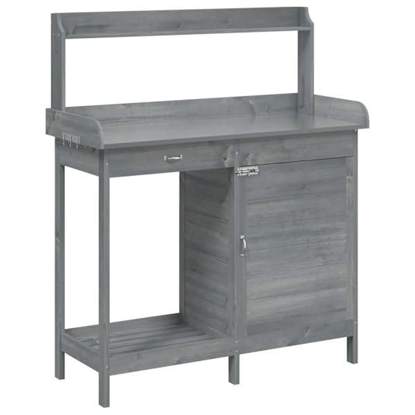 vidaXL kapiga istutuslaud, hall, 110,5 x 45 x 124,5 cm, nulupuit