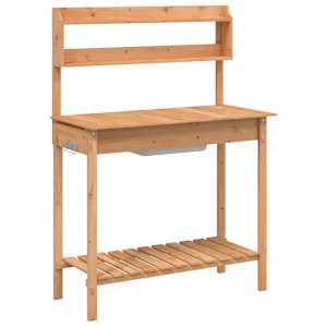 vidaXL valamuga istutuslaud, pruun, 147,5 x 44 x 139,5 cm, nulupuit