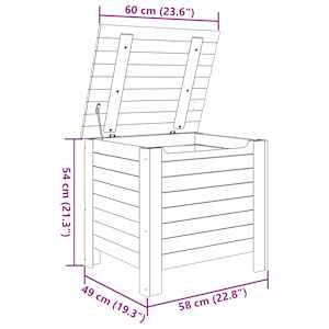 Úložný box s víkem RANA bílý 60x49x54 cm masivní borové dřevo - obrázek 9