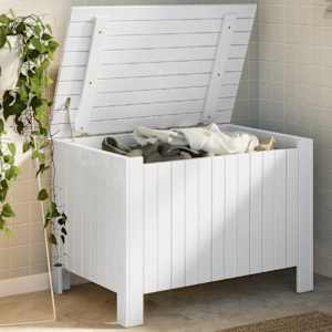 Úložný box na kolečkách RANA bílý 80 x 49 x 54 cm borové dřevo - obrázek 1