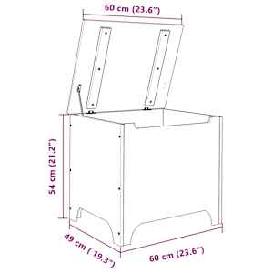 Úložný box s víkem RANA 60 x 49 x 54 cm masivní borové dřevo - obrázek 9