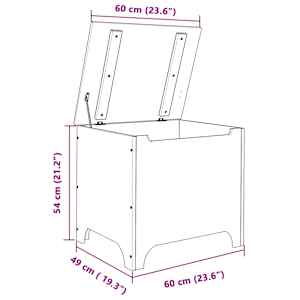 Úložný box s víkem RANA bílý 60x49x54 cm masivní borové dřevo - obrázek 9