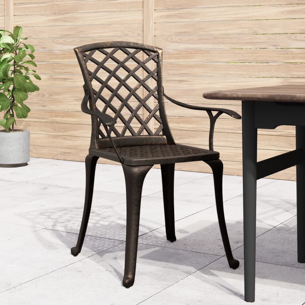 vidaXL Tuinstoelen 6 st gietaluminium bronskleurig afbeelding
