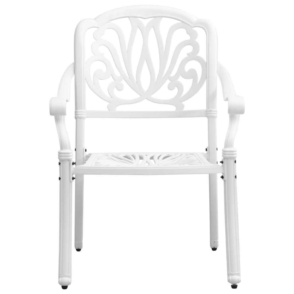 imagem de vidaXL 3 pcs conjunto de bistrô alumínio fundido branco9