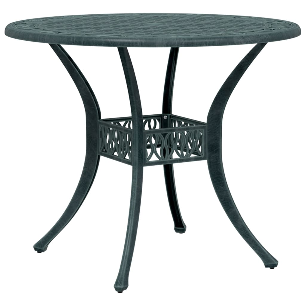 Stół i krzesła bistro ogrodowe z aluminium, Zielony, 90x75cm, 65x63x91cm
