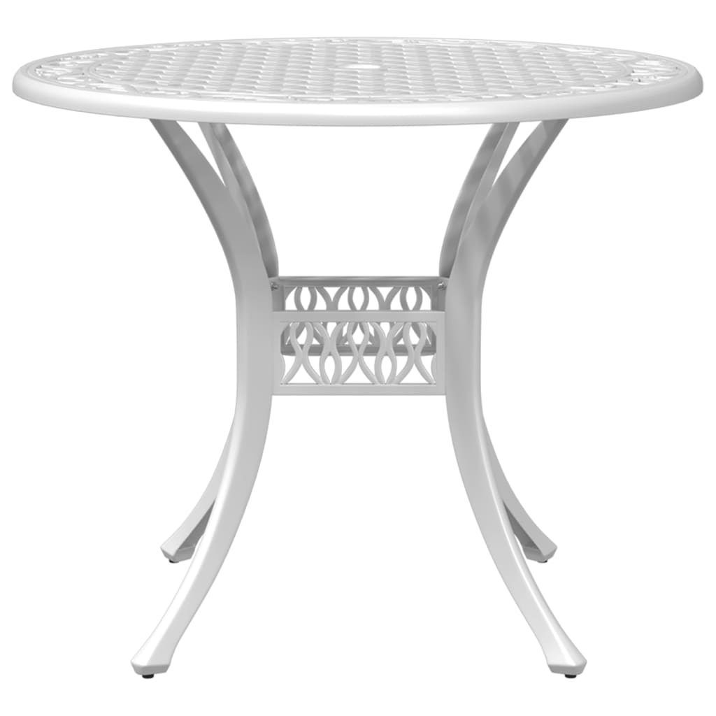 imagem de vidaXL 5 pcs conjunto de jantar para jardim alumínio fundido branco5