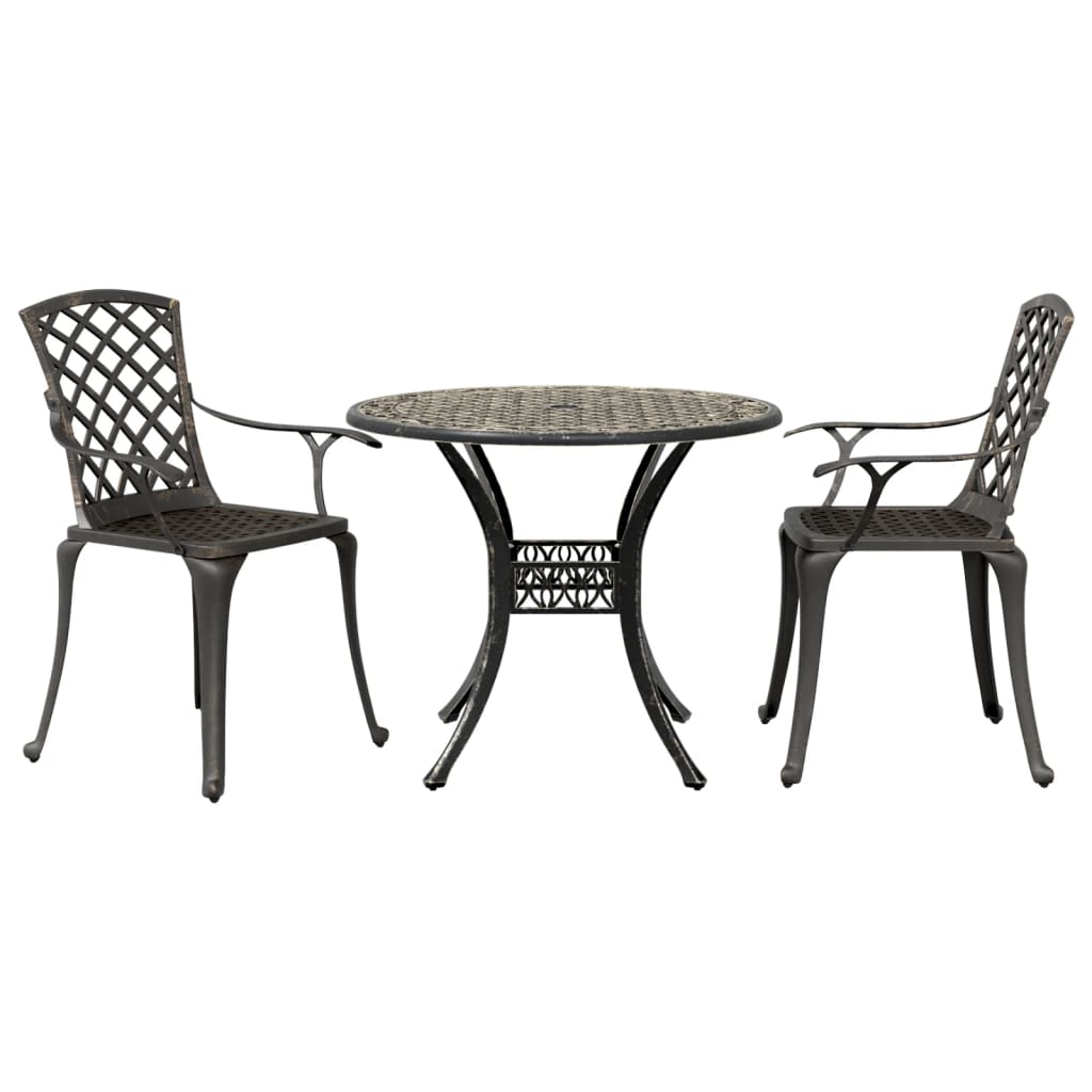 vidaXL 3-tlg. Bistro-Set Bronzen Aluminiumguss