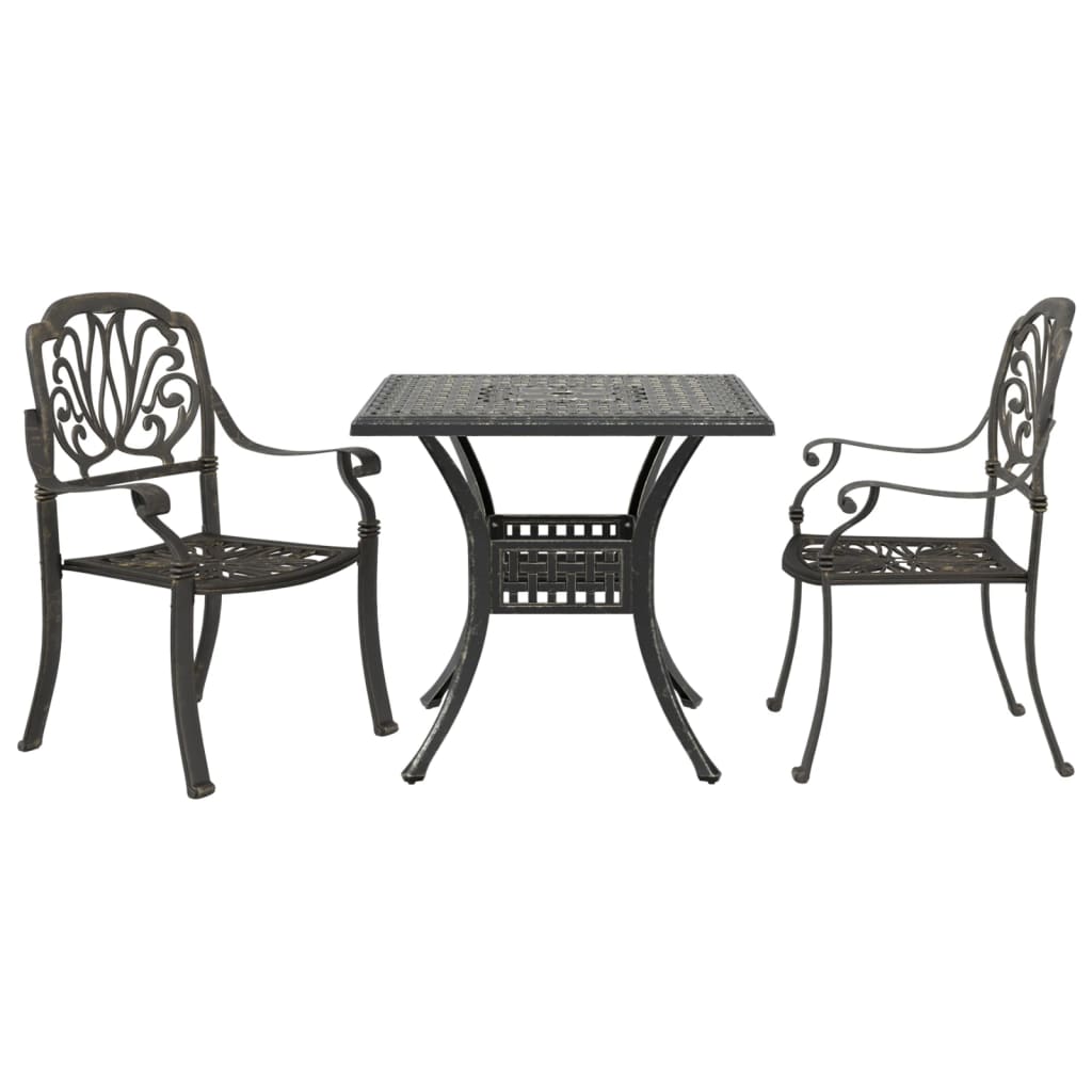 vidaXL 3-tlg. Bistro-Set Bronzen Aluminiumguss