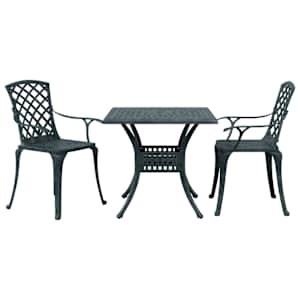 3dílný bistro set zelený litý hliník - obrázek 2