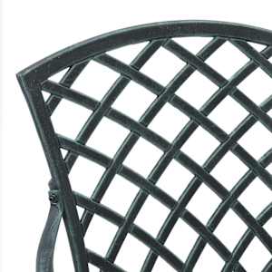 3dílný bistro set zelený litý hliník - obrázek 9