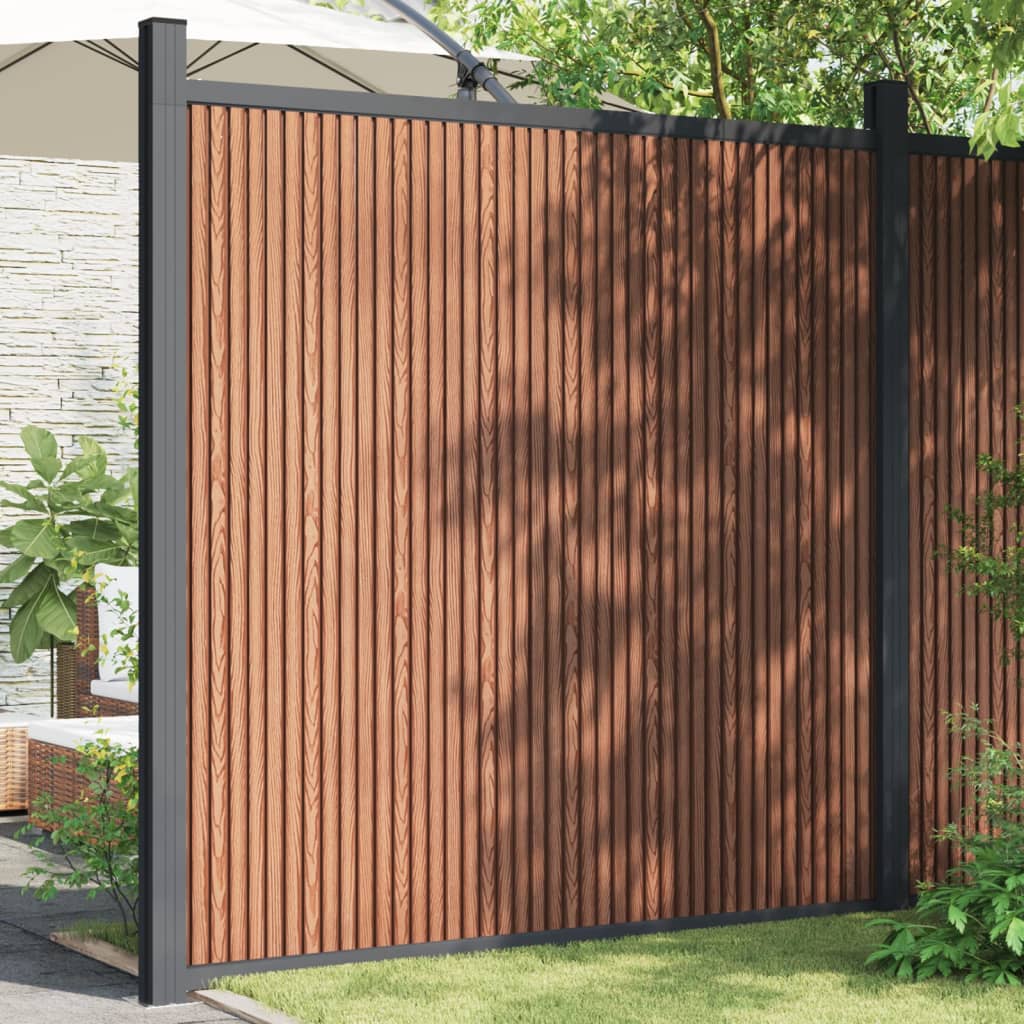 vidaXL barna WPC kerítéspanel 180 x 186 cm