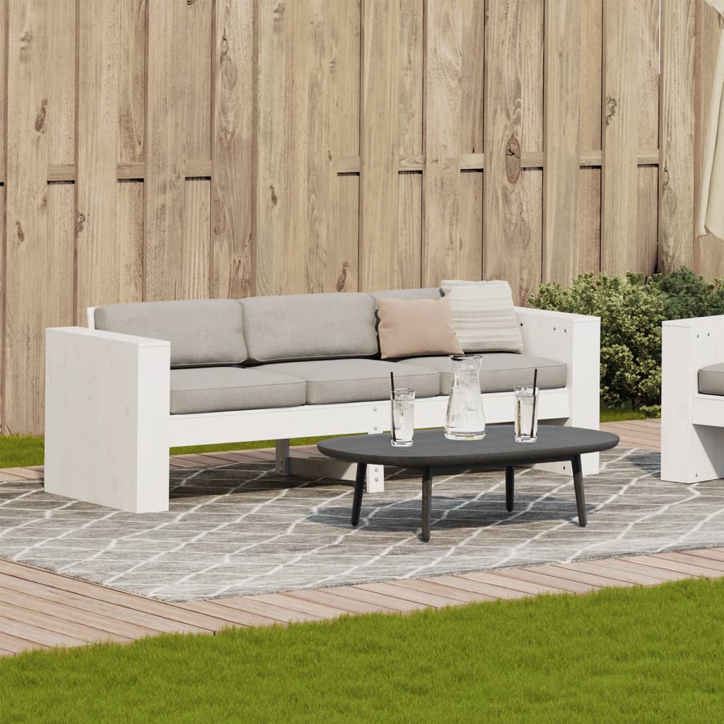 vidaXL Tuinbank 3-zits 189x60x62 cm massief grenenhout wit afbeelding