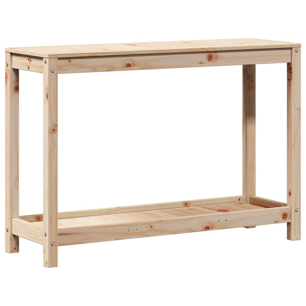 vidaXL Přesazovací stůl s policí 108 x 35 x 75 cm masivní borové dřevo