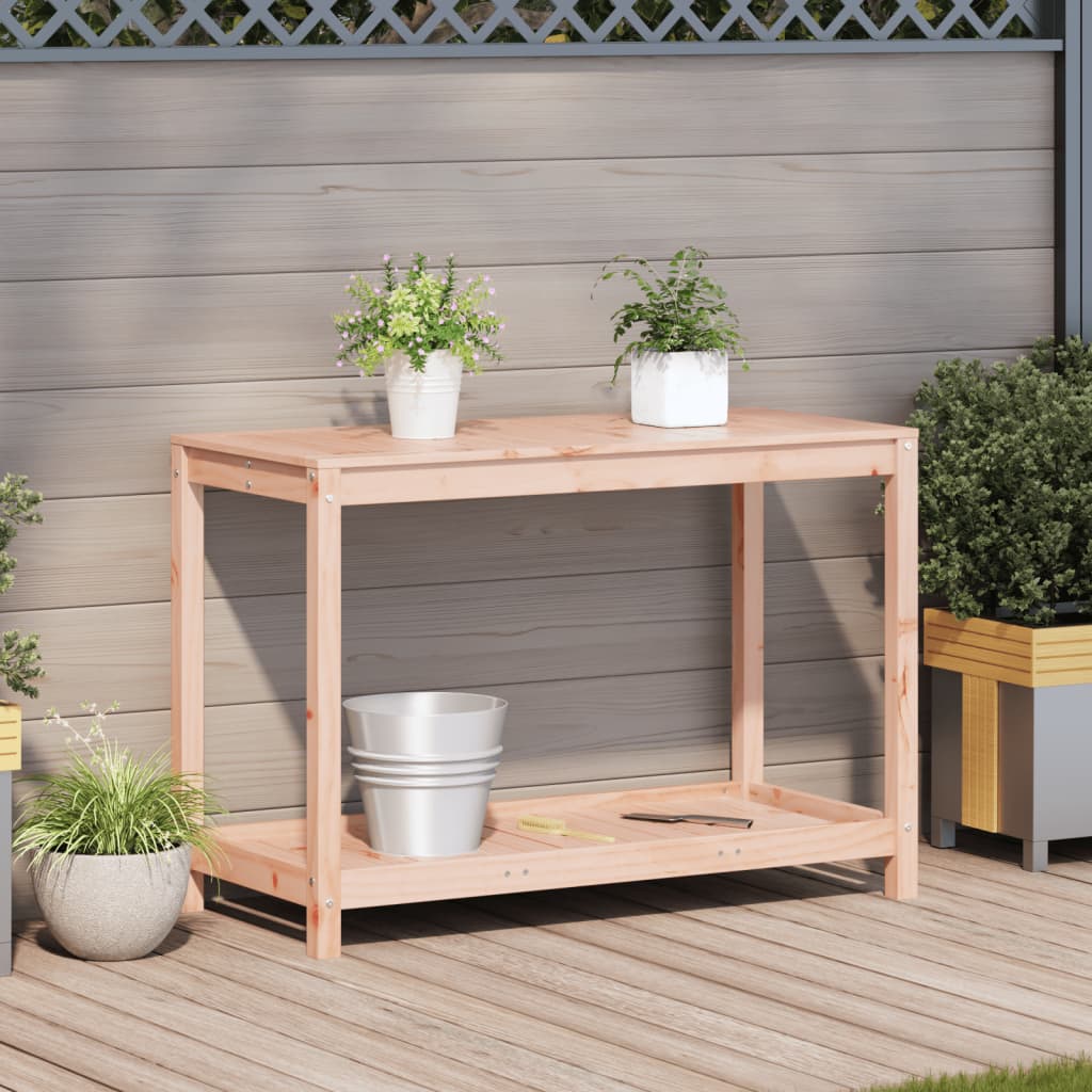 vidaXL Oppottafel met schap 108x50x75 cm massief douglashout afbeelding