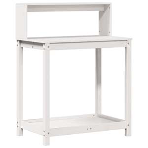 vidaXL riiulitega istutuslaud, valge, 82,5 x 50 x 109,5 cm, m&auml;nnipuit
