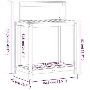 Přesazovací stůl s policemi 82,5x50x109,5 cm impregnované dřevo - obrázek 10