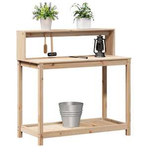 Přesazovací stůl s policemi 108x50x109,5 cm masivní borovice - obrázek 4