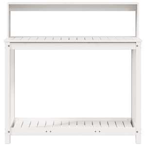 Přesazovací stůl s policemi bílý 108x50x109,5 cm masiv borovice - obrázek 5