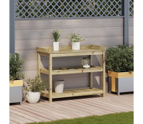 vidaXL Pl&ouml;ntubor&eth; me&eth; Hillmu 108x45x86,5 cm Gegnheil Fura