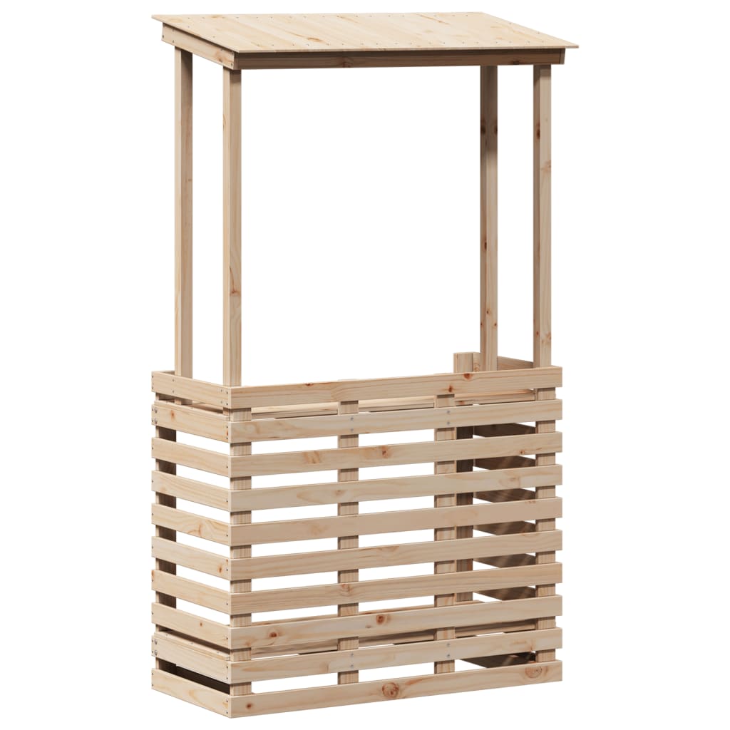 vidaXL Venkovní barový stůl se stříškou 112,5 x 57 x 195,5 cm masiv
